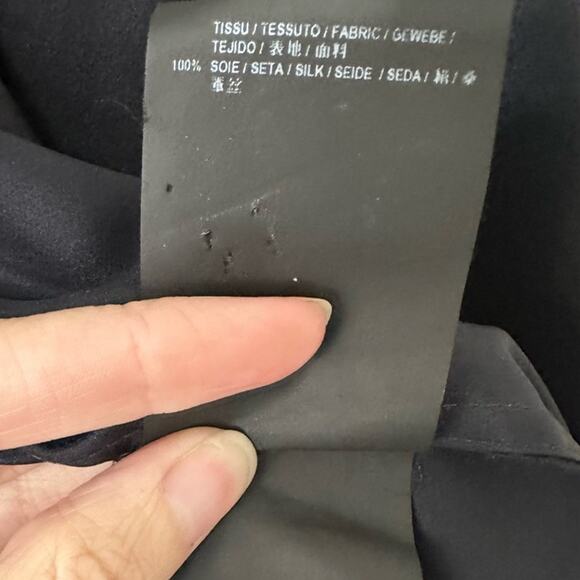 Saint Laurent Silk Satin Blouse Glossy Black size FR 38 Button front - Picture 10 of 13